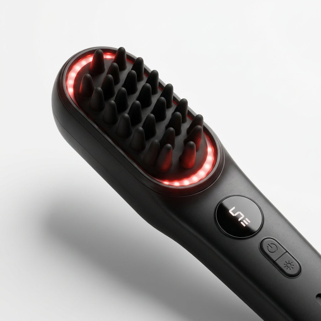 Close-up of the Hush red light ring and silicone bristles